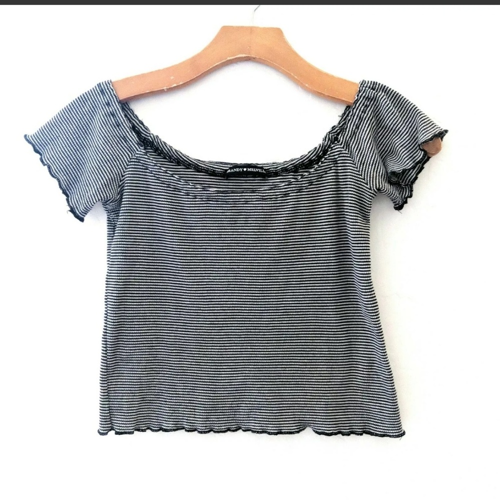 Brandy Melville OS crop off shoulder short shirt